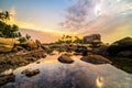 Rock and sunset bintan Beach riau islaand wonderfull Indonesia ape asia