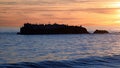 Sunset on Bird Rock below Heisler Park in Laguna Beach, California Royalty Free Stock Photo