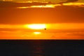 Sunset in the Blue Lagoon Beach in the island of Nacula, Yasawa, Fiji Royalty Free Stock Photo