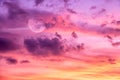 Sunset Birds Full Moon Clouds Ethereal Surreal Romantic Sky