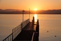 Sunset in Biwako lake. Royalty Free Stock Photo