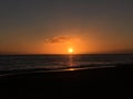 Sunset at Black Sand Beach Waimea on Kauai Island, Hawaii. Royalty Free Stock Photo