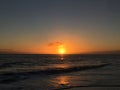 Sunset at Black Sand Beach Waimea on Kauai Island, Hawaii. Royalty Free Stock Photo