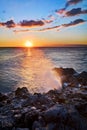 Sunset and blowhole Royalty Free Stock Photo
