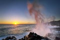 Sunset and blowhole Royalty Free Stock Photo