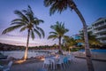 Sunset at Blue bay beach Curacao views Royalty Free Stock Photo