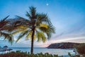 Sunset at Blue bay beach Curacao views Royalty Free Stock Photo