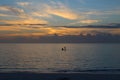 Lights of sunset in a tropical island, Fiji