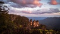 Sunset at the Blue Mountains in New South Wales, Australia Royalty Free Stock Photo