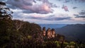 Sunset at the Blue Mountains in New South Wales, Australia Royalty Free Stock Photo