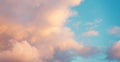 Sunset with blue sky and pink clouds, retro vintage filter effect Royalty Free Stock Photo