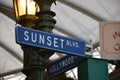 Sunset Blvd street sign Royalty Free Stock Photo