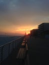 Sunset on Boardwalk on Long Beach.