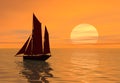 Sunset boat Royalty Free Stock Photo