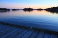 Sunset from the boat dock, Lake of the Woods, Kenora, Ontario Royalty Free Stock Photo