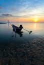 Sunset, boat, sea Royalty Free Stock Photo