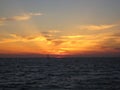 Sunset with boat silhouetted