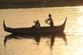 Sunset on the boat, view from U Bein Bridge