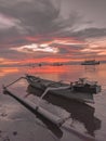 sunset boat wallpaper potret Royalty Free Stock Photo