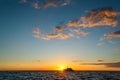 Sunset Boat Wide Angle Royalty Free Stock Photo