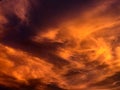 Sunset in Bonito, Brazil. Beautiful cloudscape. Royalty Free Stock Photo