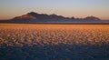 Sunset Bonneville Salt Flats Utah Silver Island Mountain Range Royalty Free Stock Photo