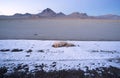 Sunset Bonneville Salt Flats Utah Silver Island Mountain Range Royalty Free Stock Photo