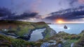 Sunset on Boscastle Harbour, Cornwall, UK