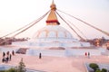 Sunset at the boudhanath stupa kathmandu nepal Royalty Free Stock Photo