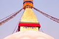 Sunset at the boudhanath stupa kathmandu nepal Royalty Free Stock Photo