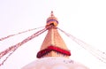 Sunset at the boudhanath stupa kathmandu nepal Royalty Free Stock Photo