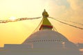 Sunset at the boudhanath stupa kathmandu nepal Royalty Free Stock Photo