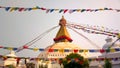 Sunset at the boudhanath stupa kathmandu nepal Royalty Free Stock Photo