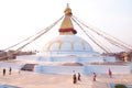 Sunset at the boudhanath stupa kathmandu nepal Royalty Free Stock Photo