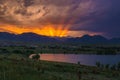 Sunset in Boulder, Colorado Royalty Free Stock Photo