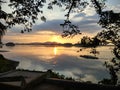 Sunset Brahmaputra river Royalty Free Stock Photo