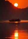 Sunset at brahmaputra river Royalty Free Stock Photo