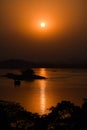 Sunset in Brahmaputra River Royalty Free Stock Photo