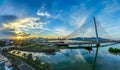 Sunset on a bridge in Danang, Vietnam