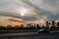 Sunset with bright fantastic clouds