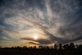 Sunset with bright fantastic clouds