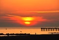 Sunset at Brighton Beach, New York City Royalty Free Stock Photo