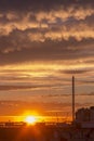 Sunset in Brighton with strange clouds Royalty Free Stock Photo