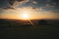 Sunset From Britan On The South Downs Royalty Free Stock Photo