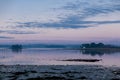 Sunset in Brittany Morbihan, France.