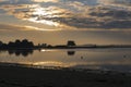 Sunset in Brittany Morbihan, France.