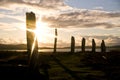 Sunset at Brodgar Royalty Free Stock Photo