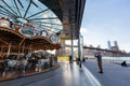 Sunset of the Brooklyn Bridge and Jane`s Carousel