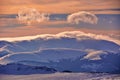 Winter sunset, Romania Royalty Free Stock Photo