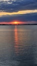 Sunset in Bucharest over Morii Lake